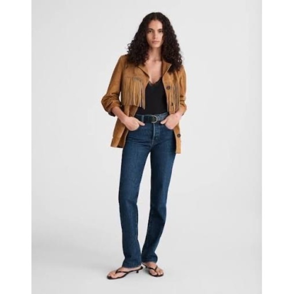 Madewell The Longline Straight Jean High‎ Rise Blue Denim 23T Tall Length